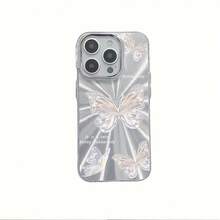 Estuche para teléfono 1 pieza Estuche para teléfono con patrón de fuegos artificiales de gama alta 16Pro Agujero grande simple A prueba de golpes Nuevo estuche para teléfono Estuche para teléfono 16 15 14 13 12 Pro Pro - Plateado - Ver 5