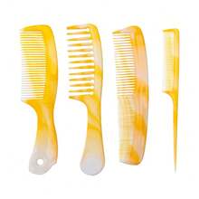 4pcs/Set Pink Comb Set - Multi-Functional Hair Brush, Wide-Tooth Comb, Fine-Tooth Comb, Rat-Tail Comb And Double-Sided Comb, Made Of High-Quality ABS Material, Suitable For Men And Women, Fits All Hair Types - Multicolor - View 13