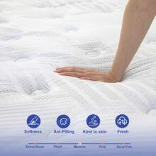 Labor Day Mattress! 10in/12in/14in Hybrid Mattress - Twin/Full/Queen/King Size, Gel Memory Foam & Pocket Springs For Motion Isolation, Medium Soft Support With Breathable Cooling, Pressure Relief For Back Pain. Hypoallergenic, Bed-In-A-Box & Easy Setup." - 14 inch - Xem 8