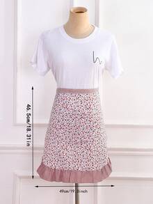 1件/3件时尚腰围裙，碎花图案，透气，适用于厨房、家居装饰，适合厨房、餐厅、客厅、户外、派对、生日、婚礼、礼物