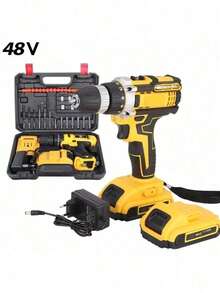 Professional 26V/48V Screwdriver With 2 Batteries, Complete Kit + Case And Accessories (46 Pieces) - Drill-48V-2 Battery - View 4