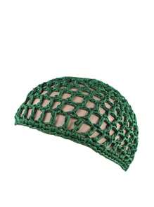 1 件手工钩针编织发网帽，女士发网/发围脖/发网帽