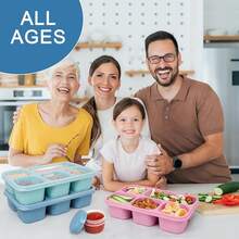 Bento Box Adult Lunchable Container - Reusable 3-Pack Snack Box Containers With 5-Compartment & 3pc Dressing Cups, Storage For Meal Prep, School, Work (Dark & Clear Lids)  You Can Also Reheat Food In The Microwave For Up To 3 Minutes Using The Container.Just Add To The Top Shelf Of The Dishwasher.Hand Washing Is Recommended For The Lid