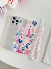 Ốp lưng điện thoại chống sốc họa tiết hoa lá họa tiết da báo TPU tối giản, phong cách, viền sọc xoắn, kèm vòng tay hạt thủ công, tương thích với iPhone 16/11/16pro/16plus/16promax/16e/15Promax/13/14/12/XS/XR/7G/8P, Galaxy 11/12Pro/12/12X/13Pro/14Pro/15Pro/, Redmi 10/9/Note9/12c/Note11pro/Note8Pro, chống nước, chống trầy xước, chống rơi - Nhiều màu - Xem 6