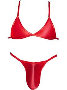 Men Crossdressing Lingerie Clothes, Crossdress Male Apparel Set, Bras Underwear Lace Panties Outfits Mens FemboyChristmas PZMF - trắng - Xem 5