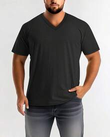 3 Pack Men's Big And Tall Quick Dry Shirts, Short Sleeve Tops V Neck Mesh Moisture Wicking Athletic Tees-2025 - Đen, Xám nhạt, Trắng - Xem 5