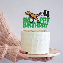 1 件/13 件恐龙 3/2/4/5 岁雷克斯生日快乐蛋糕装饰闪光霸王龙三/二蛋糕挑选 3/2/4/5 岁生日恐龙主题派对蛋糕装饰用品绿色 - 彩色 - 查看 19