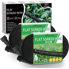 Flat Soaker Hose 100ft, Garden Hose With Heavy Duty Double Layer Design, Drip Irrigation Hose Saves 80% Water, Leak Proof Sprinkler Hose For Garden, Lawn, Vegetable Plot (50ft X 2) - 100FT - View 8