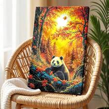 1pc RICUVED Diamond Art Painting Kits For Adults, Panda Painting Kits Animal Diamond Art Kit For Beginner, Diamond Painting Full Round Drill Art And Crafts For Gift Decor Wall Art Canvas Poster Framed - Wrapped Framed Canvas, Vertical - Khung vải - Xem 2