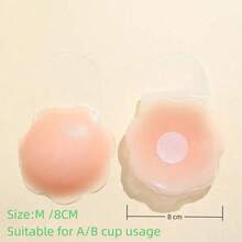 1 Pair Lift Bra Petals, Lightweight Invisible Silicone Nipple Covers For Backless, Strapless Dresses, Summer, Random Delivery Of Straight Or Curved Edge Styles - Multicolor - View 10