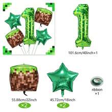 1 Set mit 40 Zoll grünen Zahlenballons 0-9, moderne Pixel-Stil grüne Folienballons, Pixel-Würfel Aluminiumfolienballons geeignet für grüne Geburtstagballons, Pixel-Welt-Spiel-Thema Geburtstagsdekoration, Spiel-Thema Geburtstagsdekoration, geschlechtsneutrale Geburtstagsdekoration, Abschlussfeier, Jahrestag, Feier, Familientreffen, Feiertagsdekoration, Wald-Thema Geburtstag, Themen-Geburtstag, Fotorequisiten. - Verschiedenfarbig - Übersicht 17