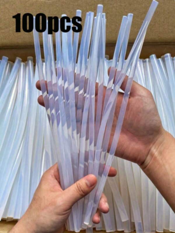 100 mini ultra transparentnych klejów termotopliwych w sztyfcie, 0,27 x 7,87, gładki, przezroczysty klej, bezzapachowy, wytrzymały, odpowiedni do większości pistoletów do klejenia, do majsterkowania, rękodzieła, obróbki drewna, tworzyw sztucznych, części narzędzi