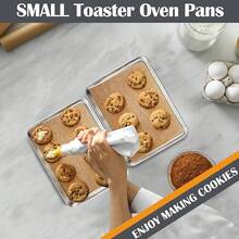 2Pcs Baking Sheet Pan Set, Joyfair Stainless Steel Cookie Sheets, Commercial Metal Pans Toaster Oven Tray Bakeware Roll/Bread/Bacon, Heavy Gauge, Rust-& Dishwasher Safe (9 Inch) - 9 Inch - 查看 4