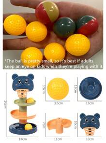 1pc Baby Toy Puzzle Early Education Shooting Track Rotation Joyful Rolling Ball Sliding Ball Tower Stacking High/Some Accessories, Colors, Written Words, Patterns, Shapes Are RandomPay Attention To Those Under 3 Years Old