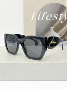 New Retro Large Frame Contrast Color Cat Eye Fashion Glasses Ladies Men's Simplicity All-Match High Sense Personalized Punk Festival Party Fashion Glasses Square Shape Shades - Multicolor - View 10