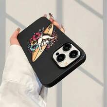 Funda protectora para phone (1 unidad). Compatible con muchos modelos de phone. Fabricada en TPU suave con diseño de tabla de surf y orificios grandes. - Negro - Ver 8