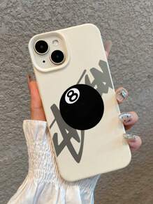 1 pieza Funda transparente con patrón de bola 8 negra, cubierta de protección suave a prueba de agua y anti-caídas compatible con iPhone 16/15/14/13/12/11 Pro Max/7/8 Plus, Galaxy y otros modelos