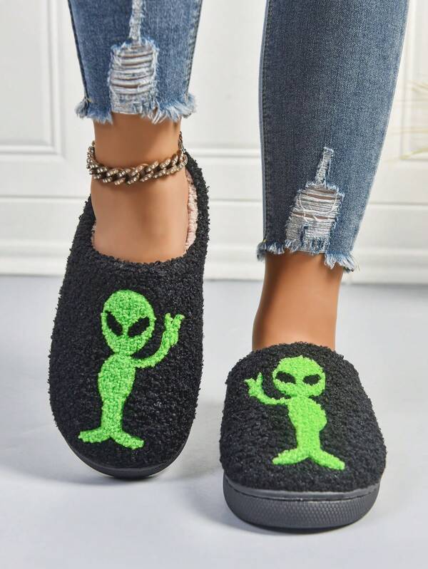Women's Autumn And Winter Halloween Thick Soled Slippers, Fashionable Cartoon Pumpkin Home Indoor Women's Soft Soled Slippers