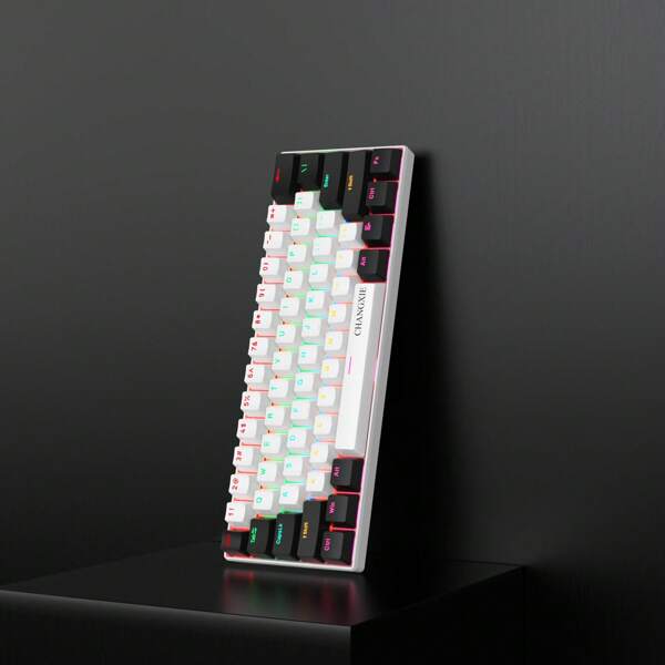 60% Compact Wired Keyboard 61 Keys RGB Backlight Small Portable Office Computer Membrane Keyboard For Windows Tablet Laptop Game