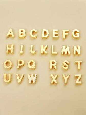Set de 100 piezas de abalorios de letras del alfabeto de acrílico con baño electrolítico surtidos al azar para brazaletes, collares y cordones