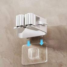 Mop Holder, Mop Hook, Mop Clip, Wall-Mounted Mop & Broom Holder, Mop Rack, For Bathroom, Kitchen, Garden, Cleaning Accessories, Mop Hanger, Bathroom Storage Hook, Kitchen Storage, Bedroom Storage, Living Room Storage, Multifunctional Home Tool Storage Clips, Random Color & Style Back To School