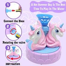 Children's Outdoor Baseball Sprinkler Toy, Kids Toys, Backyard Pink 360 Degree Rotating Unicorn Children's Sprinkler Toy - Summer Outdoor Toy With Garden Hose Sprinkler Toy 3 4 5 6 7 8 Year Old Boys And Girls Gift - Baby Pink - View 4