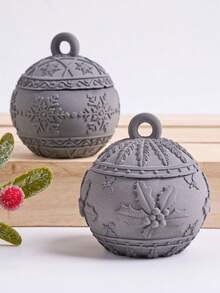 1pc Round Glass Ball Jar Silicone Mold With Lid, DIY Handmade 3D Round Glass Ball Jar Gift Storage Box Plaster Cement Mold, Suitable For Home Decor, Room Decor - Silicone Mold - View 5