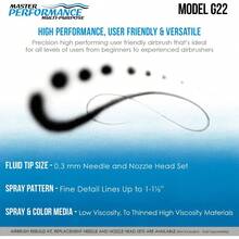 Master Airbrush Model G22 Multi-Purpose Dual-Action Gravity Feed Airbrush, 0.3mm Tip, 1/3 Oz Fluid Cup, 6 Foot Air Hose - User Friendly, Versatile Set Kit - Spray Auto Graphics, Art, Cake, Hobby Craft - 1 - View 3