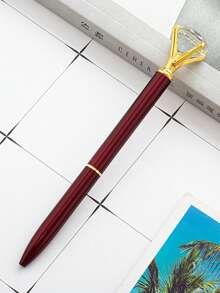 Customized Text LOGO Metal Rhinestone Ball Pen, Creative Crystal Scepter Pen, Student Award Rhinestone Pen,For School Supplies,Back To School - Rose Gold - View 7