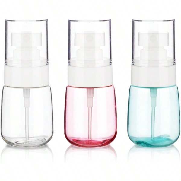 3pack Small Spray Bottle 1oz Mini Spray Bottles Empty Travel Spray Bottle Fine Mist Plastic Spray Bottles Clear+Green+Pink