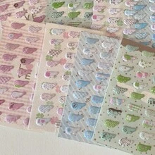 Set de 4 piezas de pegatinas de espuma con nota musical, fresa, rosa y marrón para decorar estuches de teléfono, cajas de almacenamiento y útiles escolares, de vuelta a la escuela - Color - Ver 7