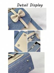 1 件新款女孩蝴蝶结装饰 PU 背包，可调节肩带，可手提或双肩背，磁扣闭合，时尚、优雅、多功能，适合旅行、购物、聚会、上学、户外活动、送给朋友的礼物