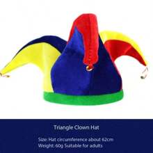 Halloween Party Celebration Performance Clown Hat, Masquerade Ball Costume Fancy Dress Prop, Comical Tall Hat