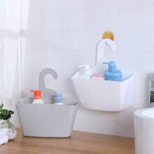 Giỏ treo tường nhiều lớp đựng đồ dùng cho nhà bếp, phòng tắm, nhà vệ sinh, ký túc xá, giá để đồ bằng nhựa cạnh giường ngủ và các loại giỏ treo khác - Nhiều màu - Xem 6