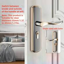 Silver Door Lock With A Single-Sided Hole, Featuring An Inner And Outer Handle Combination, Key Entry, No Power Required, Suitable For Bedrooms Or Bathrooms/Entry Handles/Heavy-Duty Use In Homes And Offices With A Free Latch.