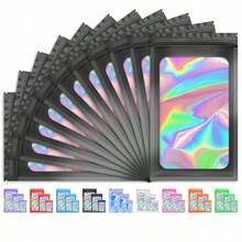 50/10 个全息聚酯薄膜袋 - 金属粉色，可重复密封派对礼品袋，带抽绳封口，6*10 厘米礼品包装，适用于糖果、珠宝、婚礼、生日、万圣节、复活节、圣诞节 - 非常适合小型企业和个人活动、活动赠品、节日设计、耐用材料、节日购物者、闪亮小袋、可重复使用选项