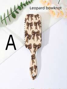 1 件装可爱粉色豹纹蝴蝶结梳，女士发饰，迷你便携式发刷，易于梳理，非常适合家庭使用，母亲节礼物，适合所有发质的理想蝴蝶结发梳，发型设计套装，美发工具套装