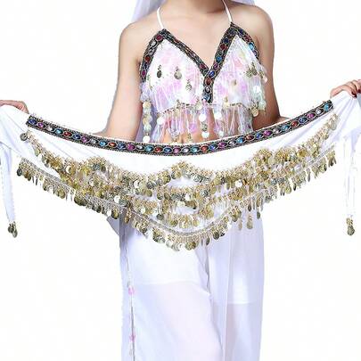 Cadena de cintura para traje de danza del vientre, pañuelo de cintura para práctica básica de movimiento de cadera, pañuelo de brazo para danza de diamantes, pañuelo de cadera para traje de actuación de danza del Nilo