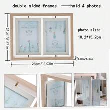1个4x6英寸（10x15厘米）旋转双面多孔相框，适用于生日、婚礼、节日等场合，三联相框，桌面展示，家居装饰及办公桌配件，趣味礼物 - 彩色 - 查看 6