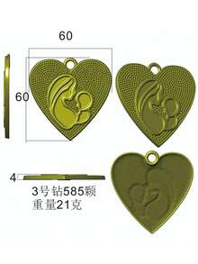 1 件全水钻粉色滴油心形吊坠,代表母爱,适合日常佩戴 - 吊墜項鍊 - 查看 12