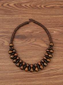 1pc Handmade Multi-Layer Beaded Necklace, Elegant Women's Coconut Shell Necklace - necklace - View 5