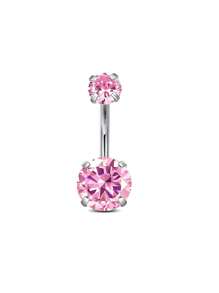 Set de 5 piezas de 14g de barras de ombligo de acero inoxidable con aros colgantes de ombligo para mujer, joyería de perforación con colgantes de corazón, flor y mariposa en plata y oro