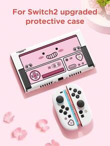 Accesorios para Nintendo Switch 2 (2025), lindo patrón de consola de juego rosa, compatible con Switch 2, Switch OLED/Switch NS, estuche protector y bolsa de almacenamiento, funda blanda de TPU fácil de instalar y desmontar, protege tu dispositivo favorito, también el mejor regalo para jugadores de Switch - Multicolor - Ver 5