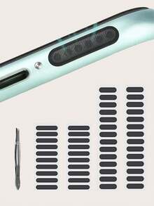 49pcs Smartphone Speaker Dust-Proof Net, Mesh Loudspeaker Dust-Proof Stickers, Phone Cleaning & Maintenance, Universal Smartphone Speaker Dust-Proof Net Cover, Improves Sound Quality, Easy To Install, Ideal Gift For Any Occasion - Black - View 12