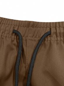 Pantaloncini cargo con vita elastica e coulisse, tasche grandi, pantaloni casual estivi unisex per uso all'aperto