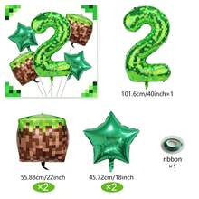 1 Set mit 40 Zoll grünen Zahlenballons 0-9, moderne Pixel-Stil grüne Folienballons, Pixel-Würfel Aluminiumfolienballons geeignet für grüne Geburtstagballons, Pixel-Welt-Spiel-Thema Geburtstagsdekoration, Spiel-Thema Geburtstagsdekoration, geschlechtsneutrale Geburtstagsdekoration, Abschlussfeier, Jahrestag, Feier, Familientreffen, Feiertagsdekoration, Wald-Thema Geburtstag, Themen-Geburtstag, Fotorequisiten. - Verschiedenfarbig - Übersicht 14