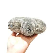 Women Rhinestone Star Shape Clutch Purse Unique Crystal Evening Bag Luxury Chain Handbag For Wedding Cocktail Party - Silver - View 3