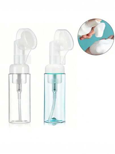 1/3/5 قطع زجاجة رغوة صابون فارغة بسعة 60 مل بفوهة دائرية، موزع رغوة صغير لمواد التنظيف السائلة كالصابون والشامبو ومنظف الرموش، زجاجات بلاستيكية قابلة لإعادة التعبئة شفافة، للاستخدام المنزلي في الغرف والحمام، ولتزيين الحفلات والأعياد هدايا للأصدقاء والأسرة