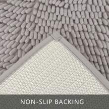 1pc Simple Solid Color Soft Chenille Non-Slip Bathroom Mat, Suitable For Bathroom, Toilet, Bedroom, Kitchen & Other Home Decoration