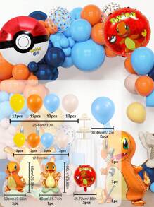pokemon A Set Of Arch Balloon Color Balloon-Themed Pokemon Pikachu Arch Balloon Theme Set, Birthday Theme Balloon Set, Party Event Decoration, Wedding Birthday Decoration, Wedding Ceremony Decoration, Balloon Chain, Party Supplies, Party Balloons Christmas, Halloween, Festival Supplies, Festival Decorations, Thanksgiving, Back-To-School Season, Autumn And Winter